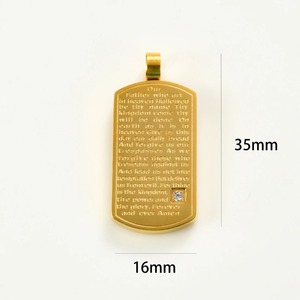 Collier pendentif carré en acier inoxydable, style Hip Hop Punk, avec breloque Dog Tag, ne ternit pas, cadeau pour hommes et femmes - Product Image 6
