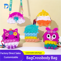 Mini sac à bandoulière en silicone à la mode avec fermeture à glissière Kitty Cat Bubble Design pour filles et enfants Accessoire pour femmes