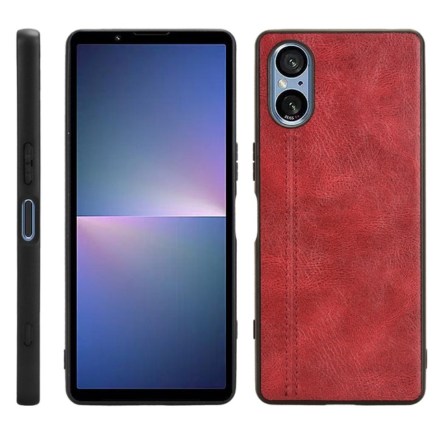 Lightweight Cowhide Pattern PU Leather Case Protective Mobile Phone Back Cover for Sony Xperia 5 V IV III Shell