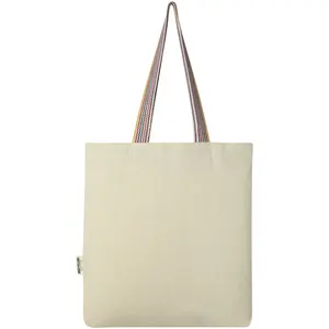 Borsa tote arcobaleno in cotone riciclato, merchandising sostenibile - Product Image 6