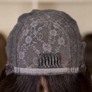 Parrucche Kosher Ebraiche per Donne in Capelli Umani Vergini Russi, Doppia Trama, Ombre Biondo con Radici Marroni, con Base in Pizzo/Seta - Product Image 2