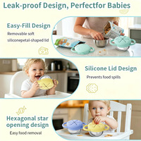 Gobelet anti-déversement en acier inoxydable avec couvercle en silicone, contenants à collation, tasses en silicone, attrape-collations pour bébés, tout-petits et enfants