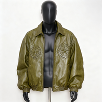 Veste de moto en cuir PU pour homme, personnalisée, mode hiver, haute qualité, avec graphismes en relief, logo brodé sur le devant, épaisse, OEM