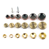 Couvre-vis pour ongles en laiton brossé brillant, 5 pièces, 10, 12, 14, 16, 18, 20, 25mm