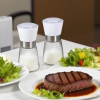 Moulin à épices en verre de qualité supérieure, moulin à sel et à poivre avec couvercle anti-poussière transparent, 160 ml, outil de cuisine de luxe pour restaurant