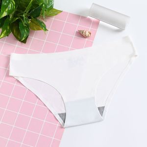 Tangas de seda helada sexys de talle bajo para mujer, bragas sin costuras de una pieza al por mayor, tangas de seda helada de color liso para damas - Product Image 4