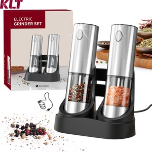Molinillo de sal y pimienta recargable para cocina, molinillo de pimienta recargable, juego de molinillos automáticos de sal y pimienta - Product Image 1