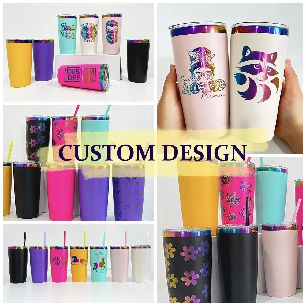 Custom Logo 20oz 30oz Double Wall Stainless Steel Vacuum Insulated termos powdered coated Coffee tumbler travels mugs