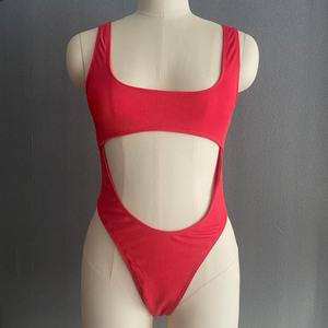 Maillot de bain une pièce côtelé personnalisé pour femme, style designer, coupe brésilienne, monokini, maillot de bain grande taille, maillot de bain évidé, imprimé, pour la plage - Product Image 1