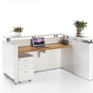 China Supply White Modern Wooden Reception <b>Desks</b> Counter Office Hotel Spa Beauty Salon Reception <b>Desk</b> Front - Product Image 5
