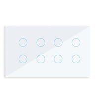 Panneau de commande d'éclairage intelligent TUYA WIFI 8 canaux Contrôle par application, minuterie, prise en charge de l'assistance vocale Alexa, Google Home