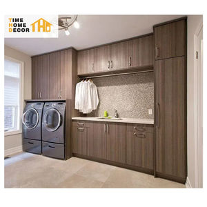 Recién llegado, gabinete de baño de madera, gabinete de fregadero de lavandería con gabinete de <span class=keywords><strong>lavadora</strong></span>, muebles para ahorrar espacio - Product Image 3