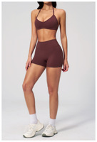Ensemble de yoga TongJoes pour femmes, short et haut, respirant, séchage rapide, ensemble 2 pièces en spandex/nylon, tenue de sport fitness