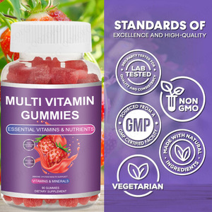 ויטמינים גומי בטעם תות, תמיכה בחיסון ובלעיה, ויטמינים C, D, E, B6, <span class=keywords><strong>B12</strong></span> ומינרלים, 90 גומי, מתאים לבני נוער, טבעוני. - Product Image 6