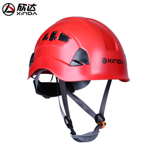 Casco de Seguridad Tipo V Xinda Naranja para Escalada en Roca y Rapel, Protección para la Cabeza con Suspensión de 6 Puntos y Ranuras - Product Image 2
