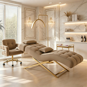 Table de massage ergonomique inclinable en cuir PU moderne pour techniciennes en extensions de cils, idéale pour hôtels, salles de sport et salons de beauté – Mobilier de salon, lit facial - Product Image 1
