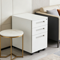 Armoire de rangement métallique autoportante moderne avec 3 tiroirs verrouillables, mobile, grande capacité pour usage commercial, domestique ou de bureau