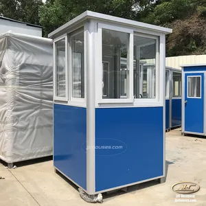 Taşınabilir prefabrik açık mini çelik güvenlik görevlisi küçük ev, küçük geçiş kabini kabin mobil prefabrik gıda nöbetçi kutusu Kiosk