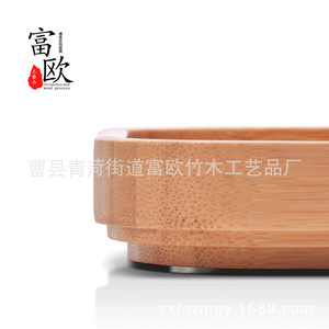 Plateau à thé en bambou rectangulaire 25x15cm, bois naturel, utilisation domestique, plateau de rangement pour pain - Product Image 3
