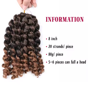 Extensiones de Cabello Sintético para Mujeres Negras, Cabello Rizado en Espiral, Trenzas de Cabello Rizado Corto, Trenzas Rizadas con Rebote, Extensiones de Cabello <span class=keywords><strong>Trenzado</strong></span> - Product Image 2