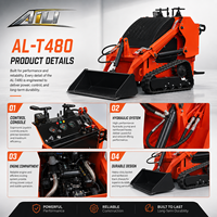Mini-chargeuse sur chenilles T480, chargeuse compacte sur chenilles de 350 kg, chargeuse multifonction EPA Euro5 pour la construction et l'agriculture