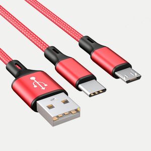 สาย USB 2-in-1, สายชาร์จข้อมูล USB แบบ2-in-1ที่ชาร์จโทรศัพท์แบบแอนดรอยด์แบบ2 in 1ออกแบบได้ตามต้องการ - Product Image 1