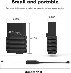 Direto da Fábrica DANGELIFE Carregador de Laptop Tipo-C 65W 20V 3.25A Carregador Rápido com Cabo Retrátil PD para Latitude 7270 7370 5420 - Product Image 6