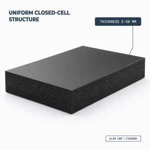 แผ่นฉนวนยางโฟมแบบเซลล์ปิด CR <span class=keywords><strong>UL94</strong></span> <span class=keywords><strong>HBF</strong></span> กันน้ำ กันเสียง บริการตัดม้วนสำหรับผู้ผลิตท่อ HVAC - Product Image 3