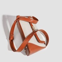 Bolso Bandolera de Moda 2026, Estilo Francés, con Parches, Elegante, de Cuero PU, con una Sola Correa, Portátil, de Poliéster