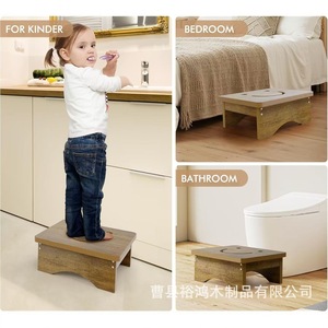 Cross-border wooden step <b>stool</b>, office footstool, bedside ottoman, <b>sofa</b> <b>stool</b>, table cushion, solid wood bathroom <b>stool</b> - Product Image 1