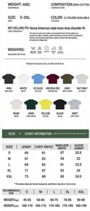 Camiseta Deportiva Casual de Manga Corta para Hombre, 400G, Algodón Puro, Transpirable, que Absorbe la Humedad, Marca de Moda Popular - Product Image 3