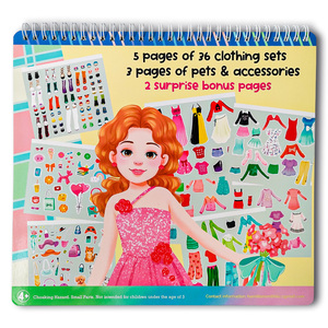 หนังสือเสริมพัฒนาการเด็กเล็ก หนังสือเงียบๆ หนังสือสติกเกอร์แบบกำหนดเอง หนังสือสติกเกอร์ตุ๊กตาแต่งตัว เกมเสริมพัฒนาการเด็ก - Product Image 6