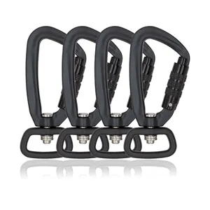 Jensan disesuaikan kualitas tinggi 4kn mengunci sendiri putar aluminium Jinsong memutar Carabiner untuk tali anjing Anodized