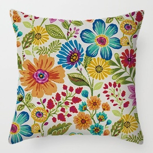 Housse de coussin rectangulaire en lin tissé de style bohème avec motif floral et <span class=keywords><strong>papillon</strong></span> pour la maison et l'hôtellerie - Product Image 4