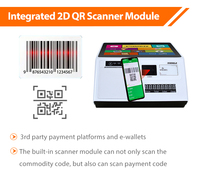 Matériel de point de vente pour ordinateur de bureau Windows, intégrant la compatibilité NFC sans contact, module de numérisation 2D intégré, imprimante thermique grand format