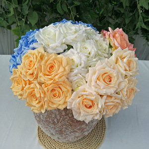 Têtes de roses artificielles Queyiyi, 33 cm, en tissu de soie, décorations de mariage, murs floraux, marqueurs d'allée - Product Image 2