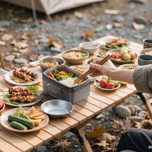 Chauffe-plat rechargeable 1,2 L à charge rapide, avec poignée en acier inoxydable 304, boîte à lunch électrique chauffante portable pour les voyages en plein air - Product Image 2