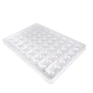 48 Pcs Chocolate Chiclet Plastic Packaging Box Clear Big Tray Blister for Chocolates Packing