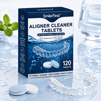 Smile Find OEM/ODM Menthe Marque Privée Comprimé Effervescent Dissolvable pour Nettoyage d'Aligneurs Dentaires et Prothèses Dentaires Élimine 99,9% des Agents Oraux