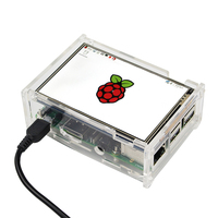 Ahududu Pi 4 ekran 3.5 inç TFT dokunmatik ekran 480*320 LCD + akrilik kutu muhafaza kutusu için ahududu Pi 3 modeli B 3B artı