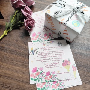 Cartes de remerciement personnalisées illustrées de fleurs, impression couleur, motifs floraux, cartes de vœux d'appréciation, cartes de visite - Product Image 5