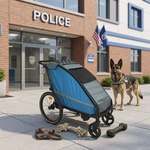 KS-6200 OEM/ODM Big Pet Stroller Jogger <b>Foldable</b> Bike Trailer with Aluminum Alloy Frame for Big Pet Stroller 8" EVA Swivel - Product Image 1