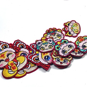 2025 năm mới rắn thêu vải vá lễ hội phong cách quốc gia vá quần áo ba lô Lễ Hội Mùa Xuân ren vá mũ - Product Image 3