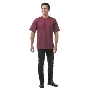 Camiseta Casual de Manga Corta con Cuello Redondo, Corte Regular, Transpirable, Lisa, Lavado Personalizado, Estilo Vintage, Crea Tu Marca, Microfibra - Product Image 1