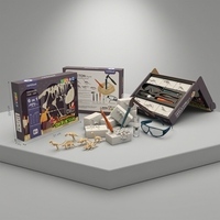 Kit de fouilles de squelette de dinosaure en plastique 6 en 1, jouet éducatif STEM pour enfants