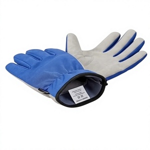 Guantes de Mecánico Amara de Cuero Sintético Duradero, Respaldo Azul de Spandex con Puño Elástico, Guantes de Trabajo Industriales de Alto Rendimiento - Product Image 4