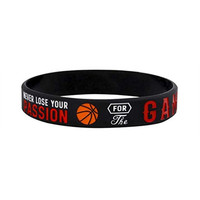 Fabricant de bracelets en silicone personnalisés Conception en relief avec élastique de sport durable rempli d'encre pour le basket-ball pour les promotions