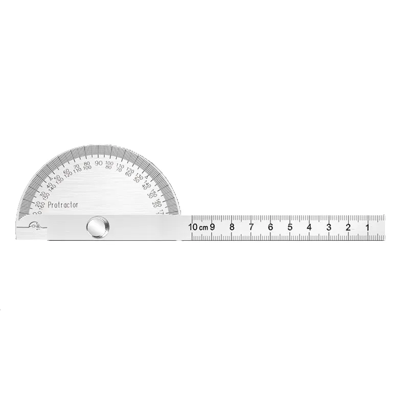 New protractor Angle ruler Stainless steel Angle gauge Angle ruler 180 degrees semicircle single arm solid
