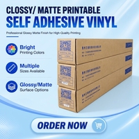 Rouleau de vinyle auto-adhésif brillant, sans bulles, imprimable à l'encre éco-solvant, résistant à l'eau, pour impression jet d'encre, vente en gros