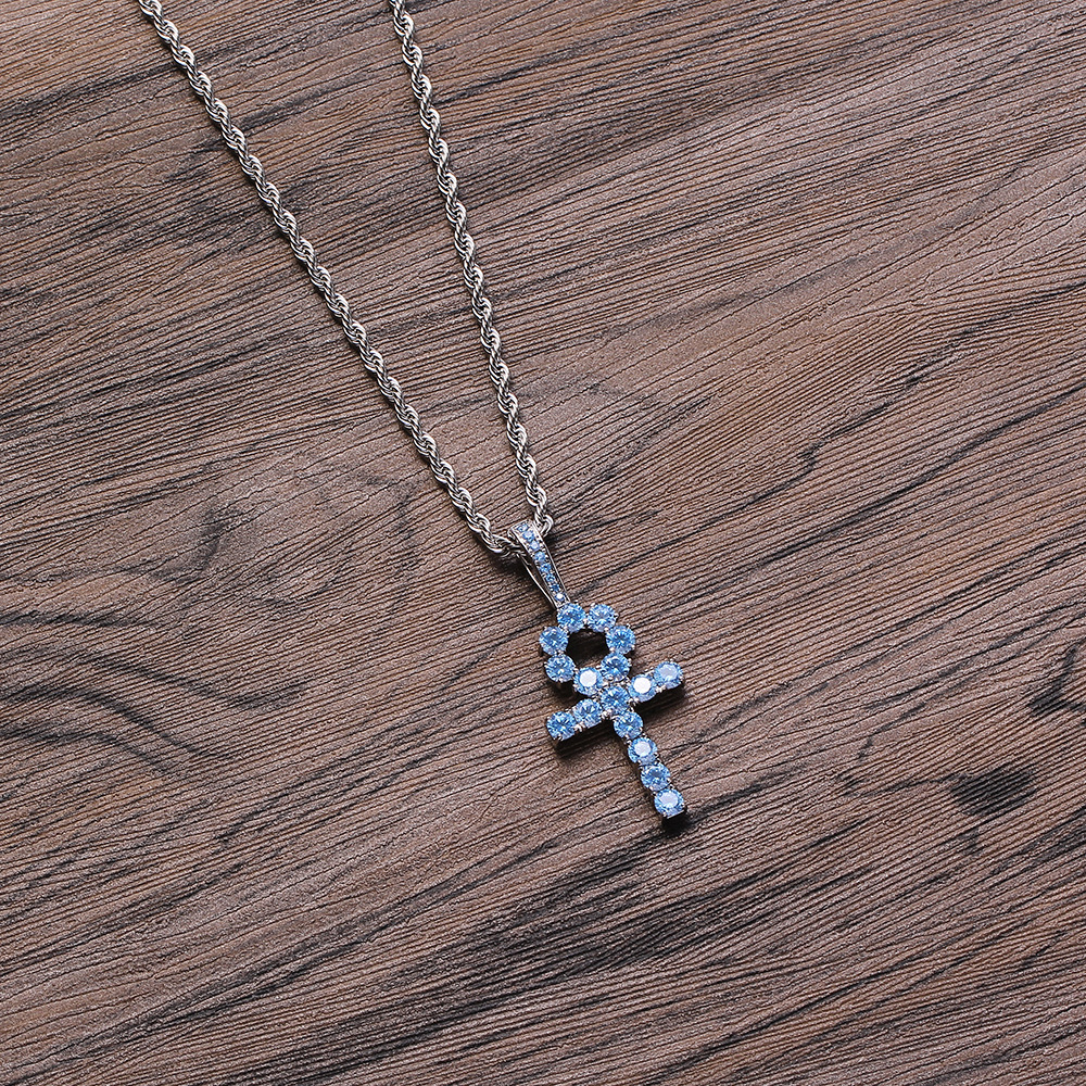 Silver Anka Cross + 3mm 24inch Silver Twist Chain